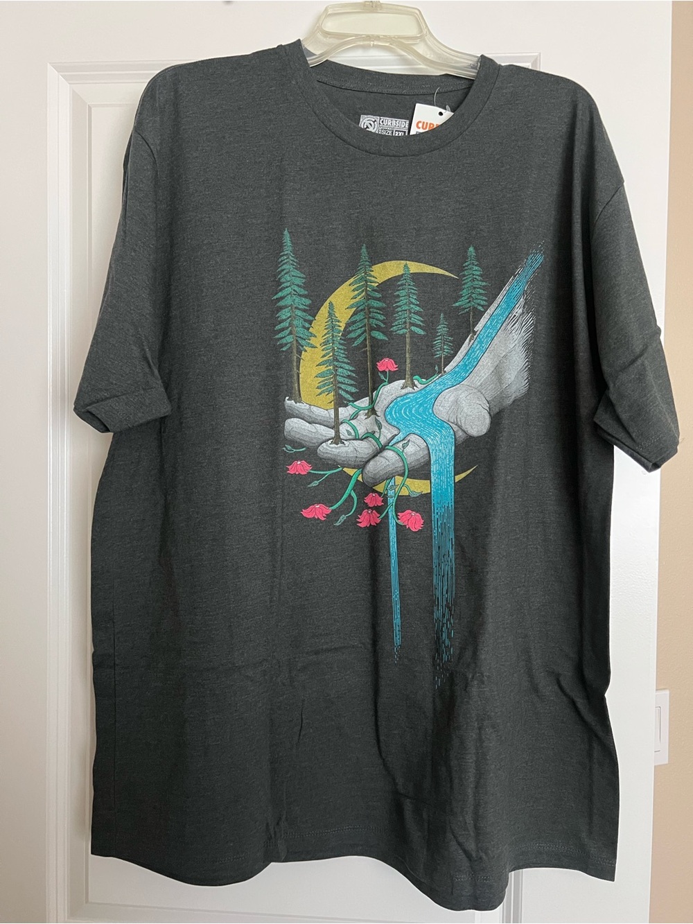 NWT Curbside Clothing Graphic Tee - "Nature's Hand" Surreal Landscape